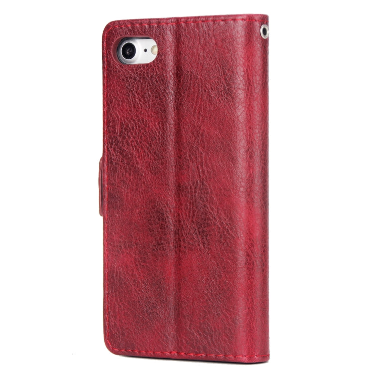 For iPhone SE 2020 & 8 & 7 External Three Card Slots Leather Texture Horizontal Flip TPU + PU Case, with Card Slots & Holder & Wallet