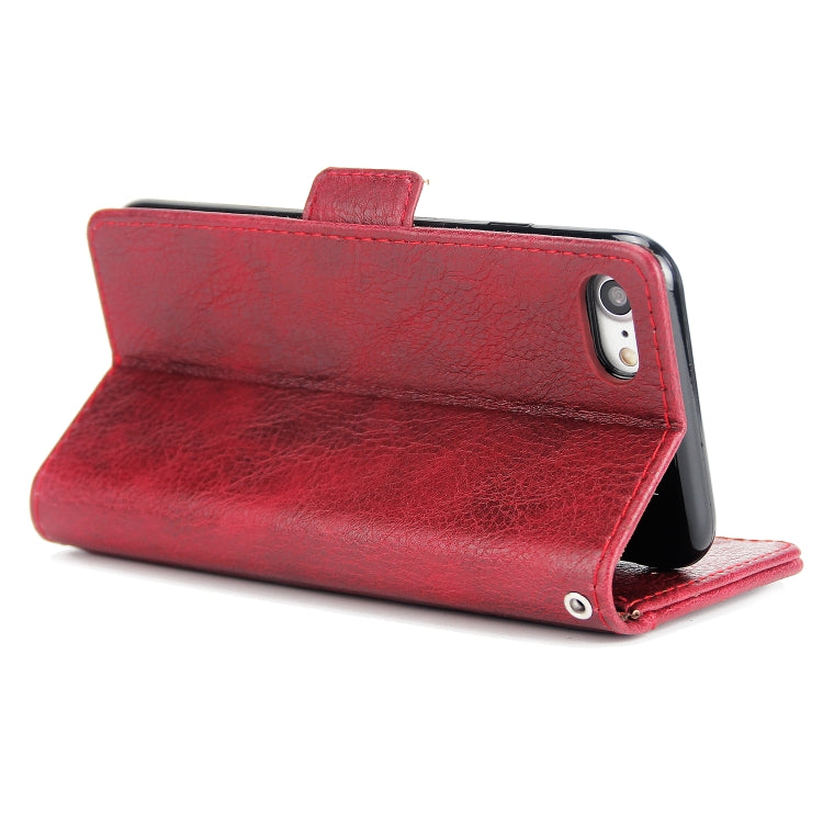 For iPhone SE 2020 & 8 & 7 External Three Card Slots Leather Texture Horizontal Flip TPU + PU Case, with Card Slots & Holder & Wallet