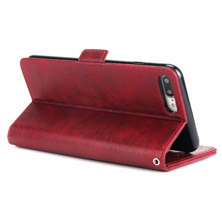 For iPhone 8 Plus & 7 Plus External Three Card Slots Leather Texture Horizontal Flip TPU + PU Case, with Card Slots & Holder & Wallet