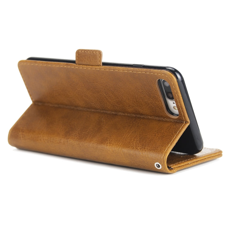 For iPhone 8 Plus & 7 Plus External Three Card Slots Leather Texture Horizontal Flip TPU + PU Case, with Card Slots & Holder & Wallet