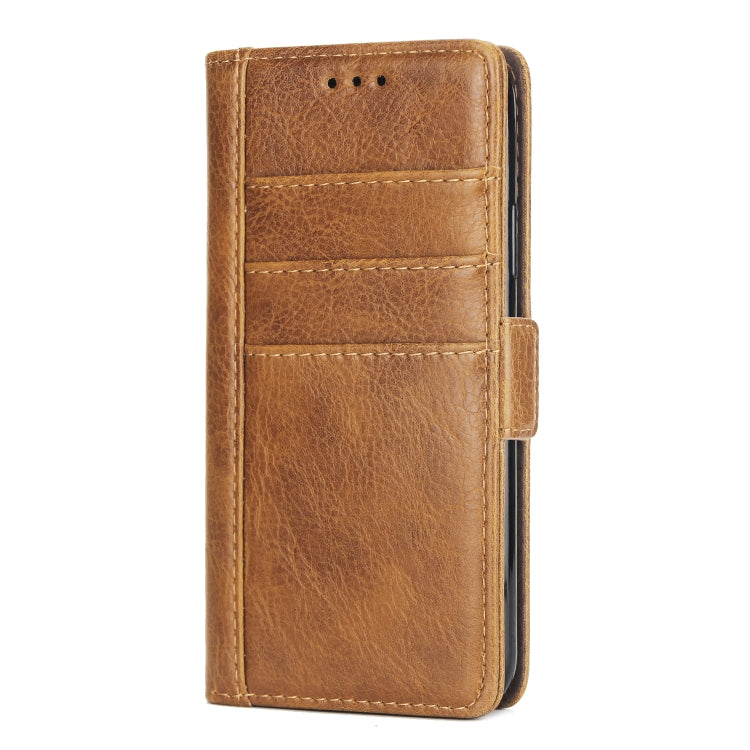 For iPhone X / XS External Three Card Slots Leather Texture Horizontal Flip TPU + PU Case, with Card Slots & Holder & Wallet