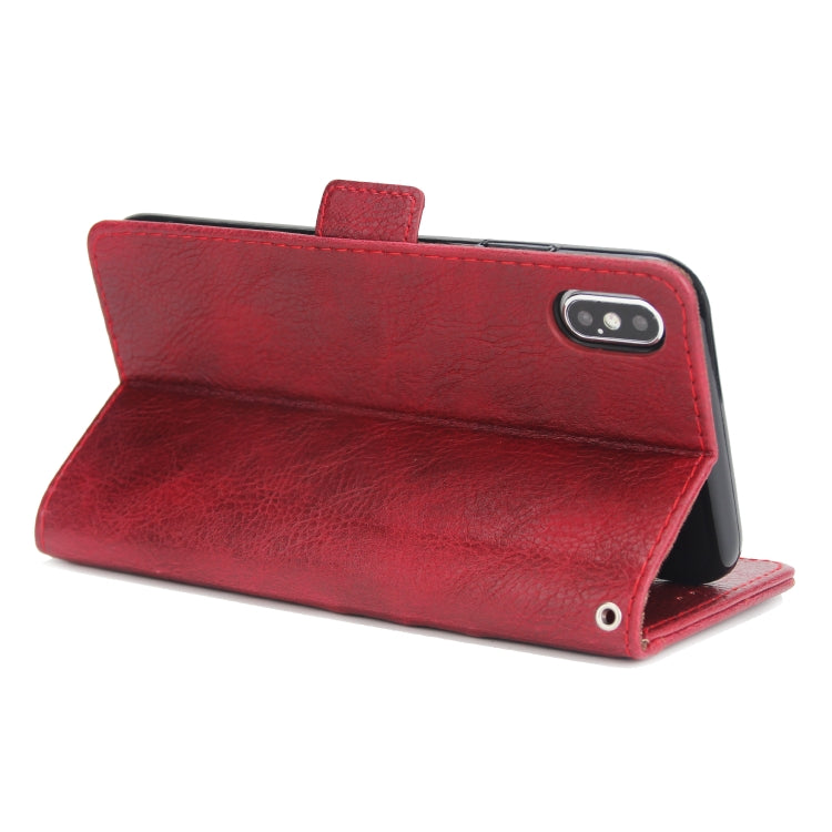 For iPhone XS Max External Three Card Slots Leather Texture Horizontal Flip TPU + PU Case, with Card Slots & Holder & Wallet