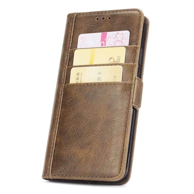 For iPhone XS Max External Three Card Slots Leather Texture Horizontal Flip TPU + PU Case, with Card Slots & Holder & Wallet