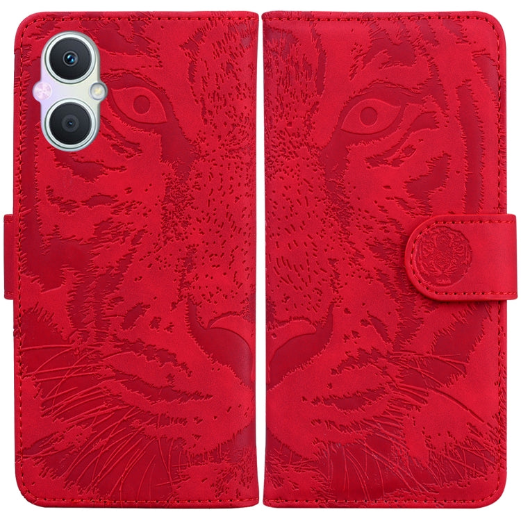 For OPPO A96 5G / Reno7 Z 5G Tiger Embossing Pattern Leather Phone Case