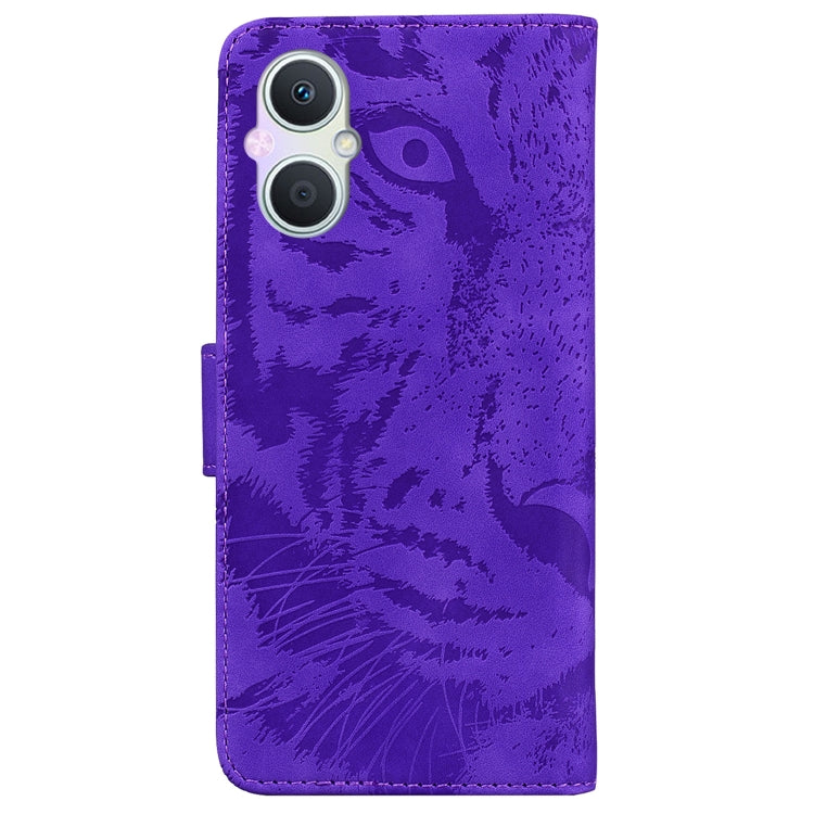 For OPPO A96 5G / Reno7 Z 5G Tiger Embossing Pattern Leather Phone Case