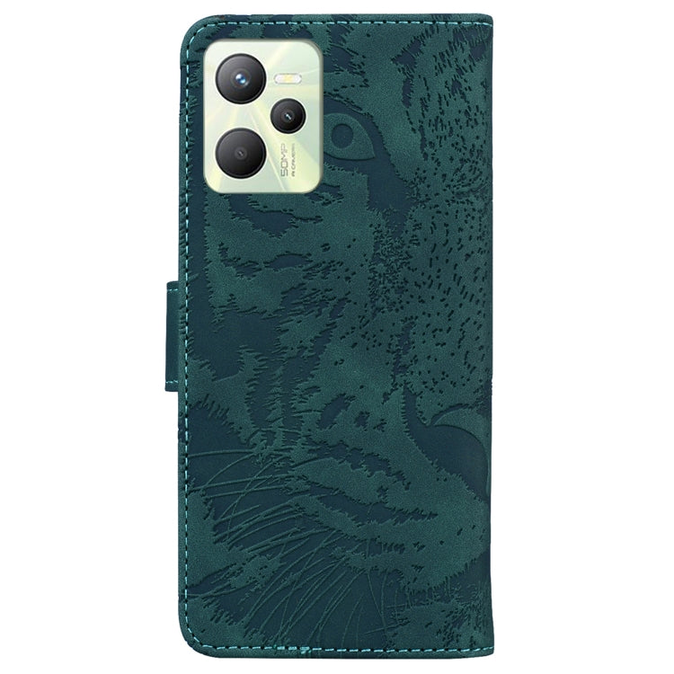 For OPPO Realme C35 Tiger Embossing Pattern Leather Phone Case