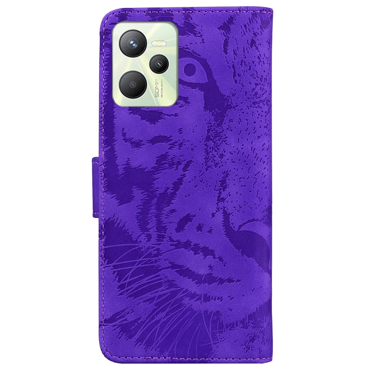 For OPPO Realme C35 Tiger Embossing Pattern Leather Phone Case