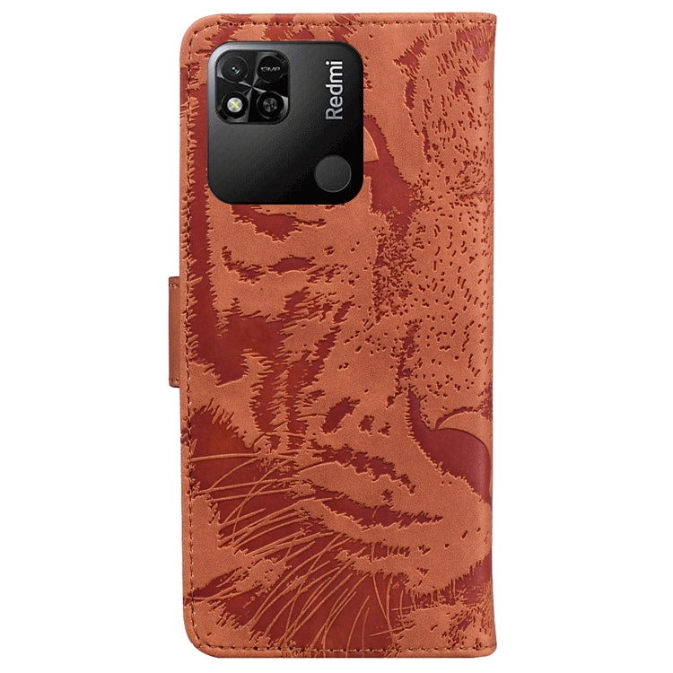 For Xiaomi Redmi 10A Tiger Embossing Pattern Leather Phone Case