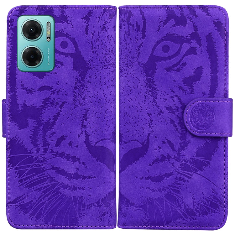 For Xiaomi Redmi Note 11E / Redmi 10 5G Tiger Embossing Pattern Leather Phone Case