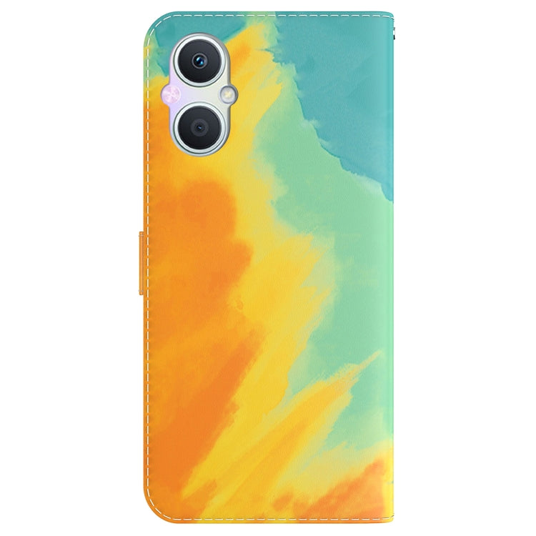 For OPPO A96 5G / Reno7 Z 5G Watercolor Pattern Horizontal Flip Leather Phone Case