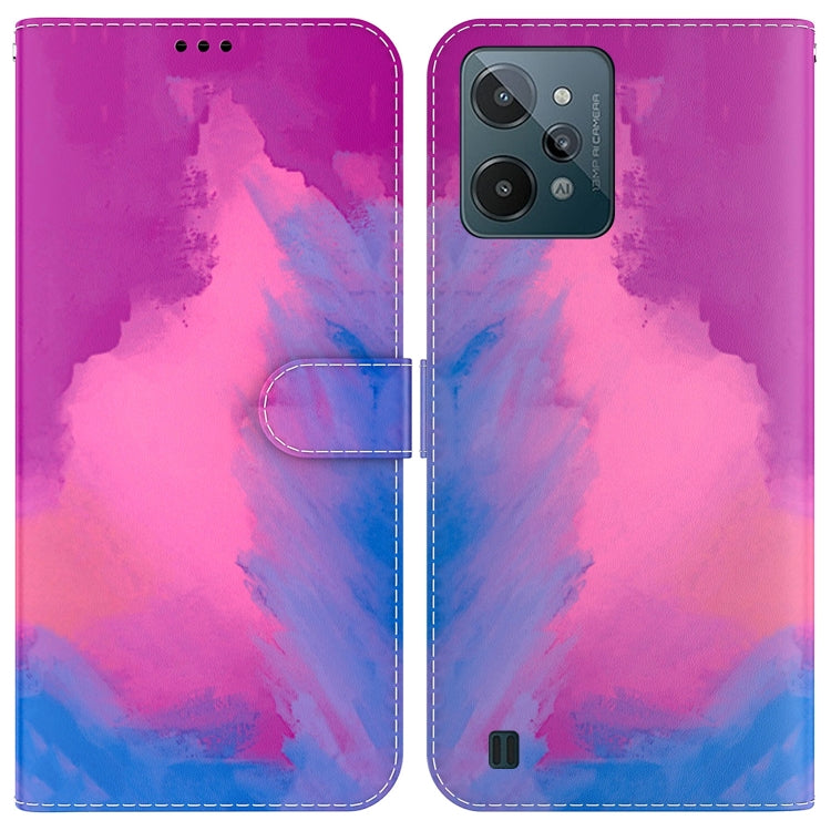 For OPPO Realme C31 Watercolor Pattern Horizontal Flip Leather Phone Case