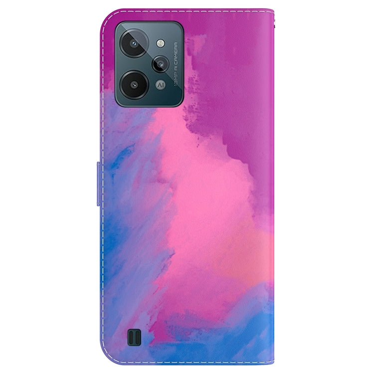 For OPPO Realme C31 Watercolor Pattern Horizontal Flip Leather Phone Case