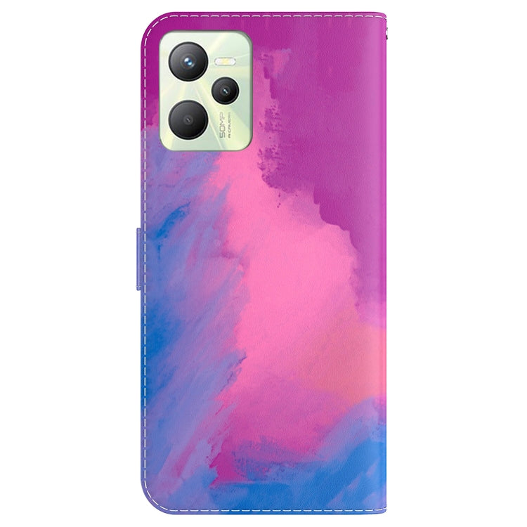 For OPPO Realme C35 Watercolor Pattern Horizontal Flip Leather Phone Case