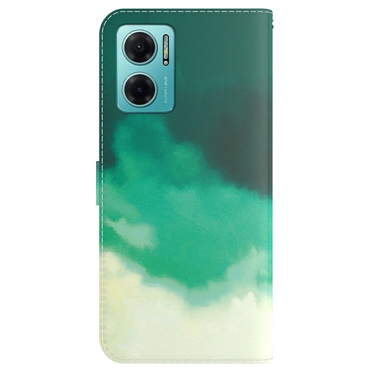 For Xiaomi Redmi Note 11E / Redmi 10 5G Watercolor Pattern Horizontal Flip Leather Phone Case