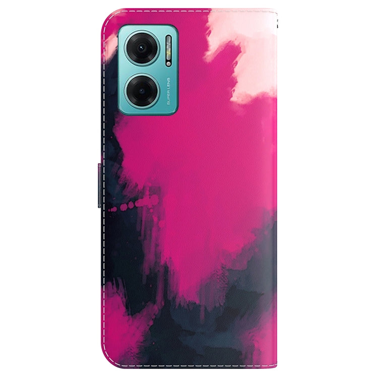 For Xiaomi Redmi Note 11E / Redmi 10 5G Watercolor Pattern Horizontal Flip Leather Phone Case