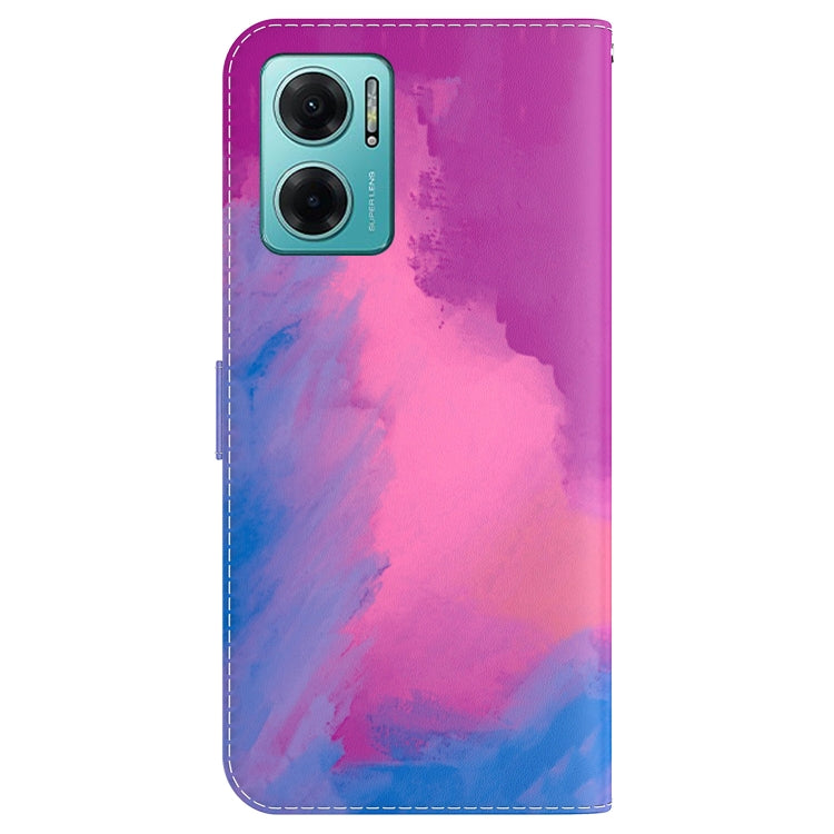 For Xiaomi Redmi Note 11E / Redmi 10 5G Watercolor Pattern Horizontal Flip Leather Phone Case