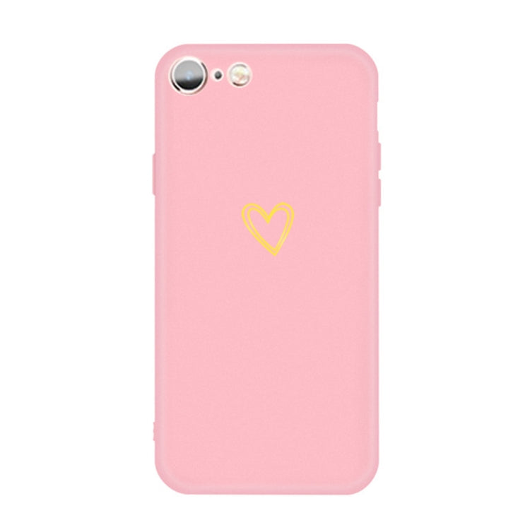 For iPhone 6s / 6 Golden Love-heart Pattern Colorful Frosted TPU Phone Protective Case
