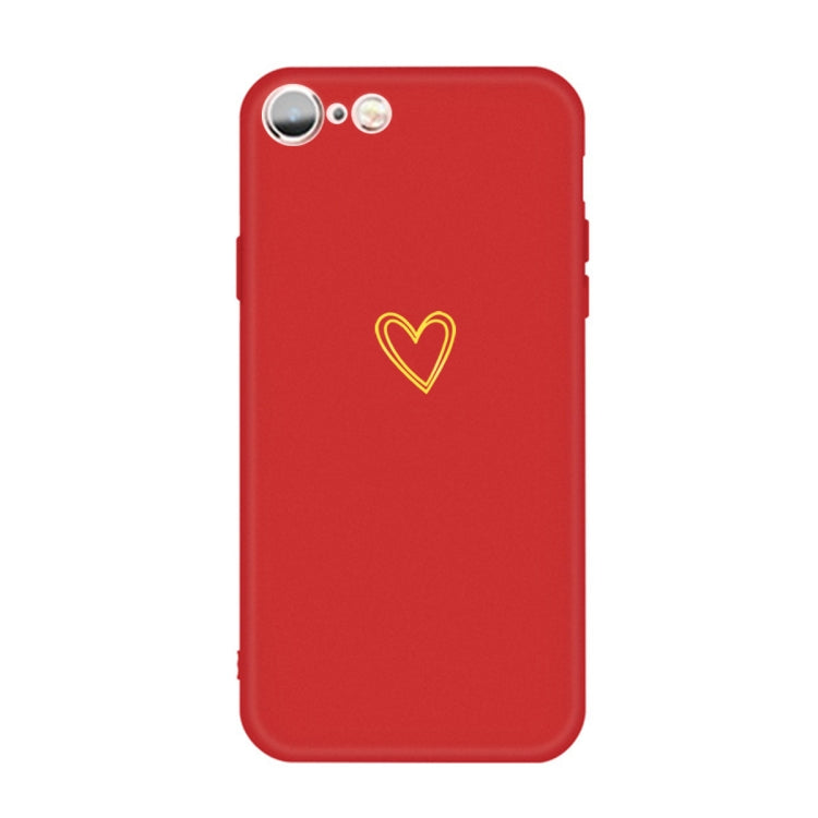 For iPhone 6s / 6 Golden Love-heart Pattern Colorful Frosted TPU Phone Protective Case
