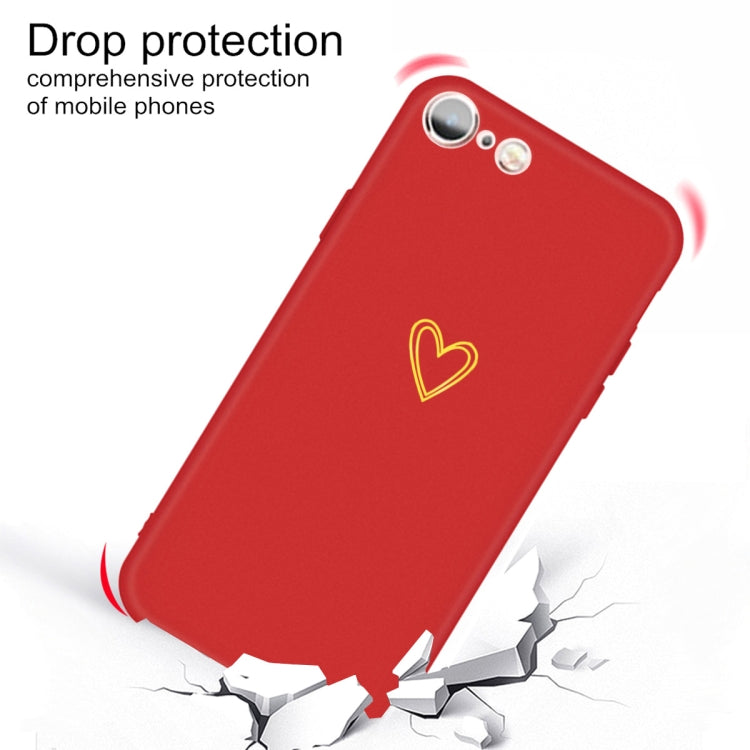 For iPhone 6s / 6 Golden Love-heart Pattern Colorful Frosted TPU Phone Protective Case
