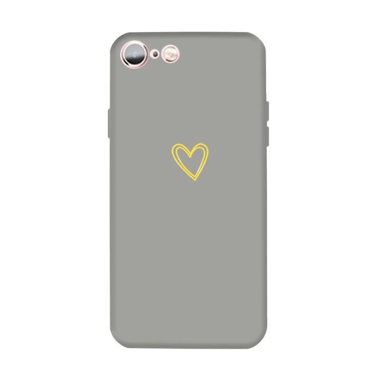 For iPhone 6s / 6 Golden Love-heart Pattern Colorful Frosted TPU Phone Protective Case