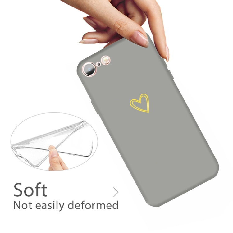 For iPhone 6s / 6 Golden Love-heart Pattern Colorful Frosted TPU Phone Protective Case