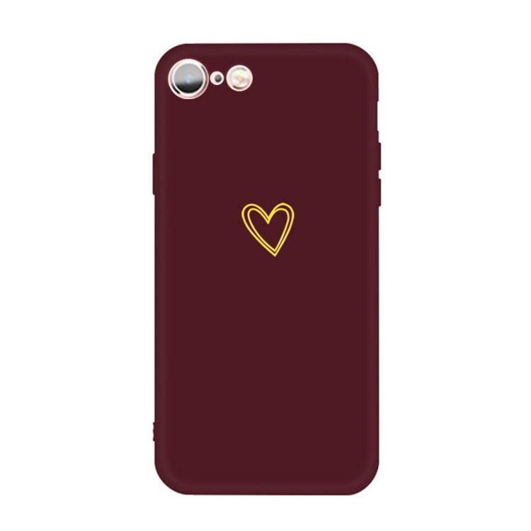 For iPhone 6s / 6 Golden Love-heart Pattern Colorful Frosted TPU Phone Protective Case