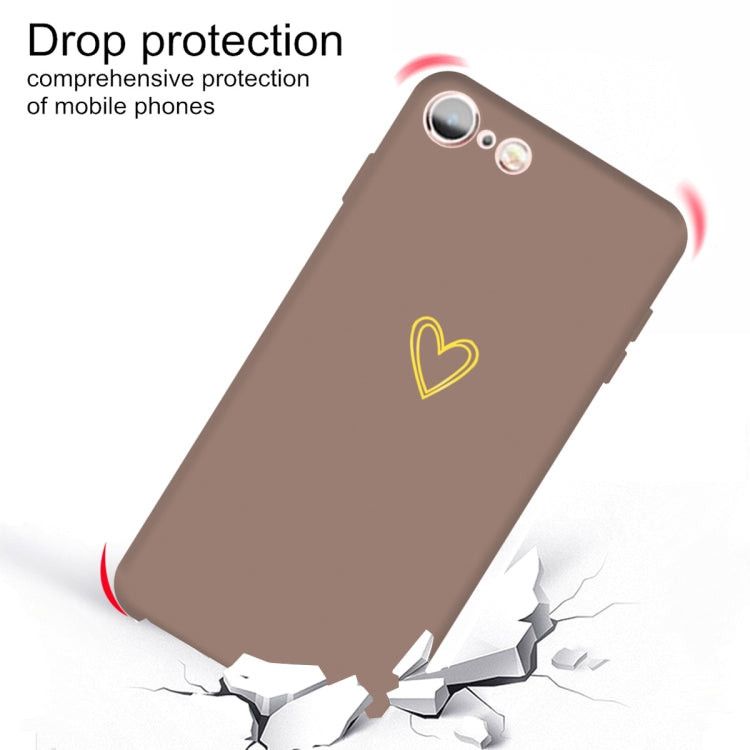 For iPhone 6s / 6 Golden Love-heart Pattern Colorful Frosted TPU Phone Protective Case