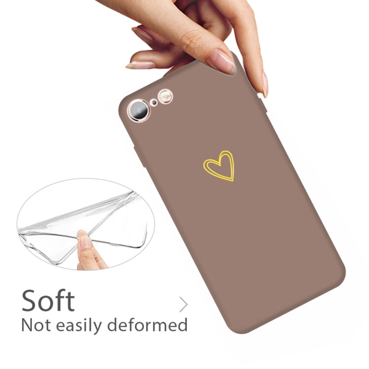 For iPhone 6s / 6 Golden Love-heart Pattern Colorful Frosted TPU Phone Protective Case