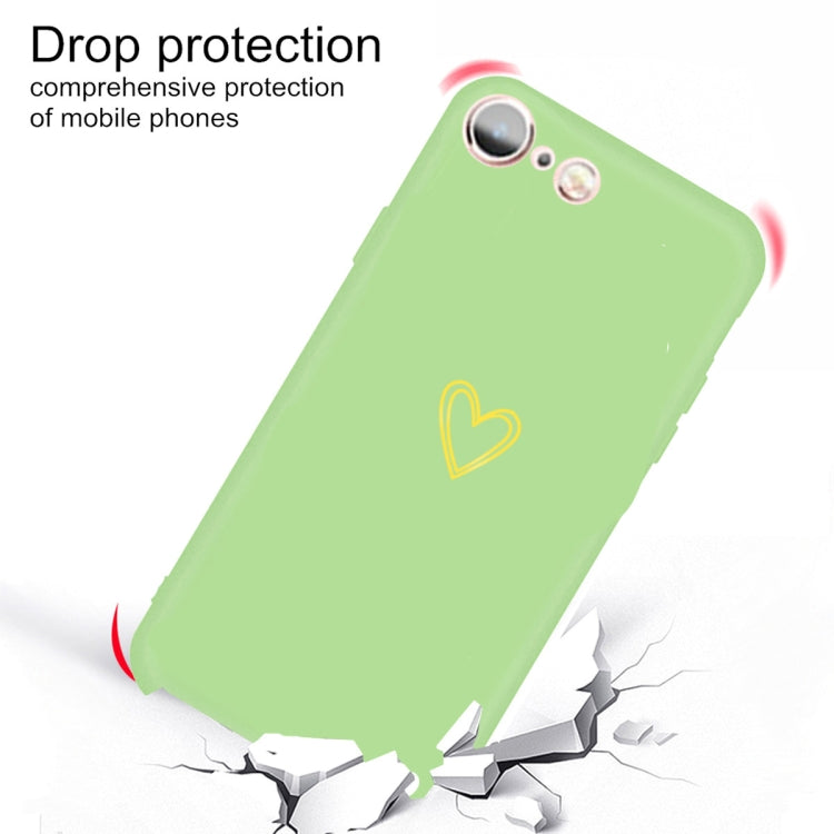 For iPhone 6s / 6 Golden Love-heart Pattern Colorful Frosted TPU Phone Protective Case