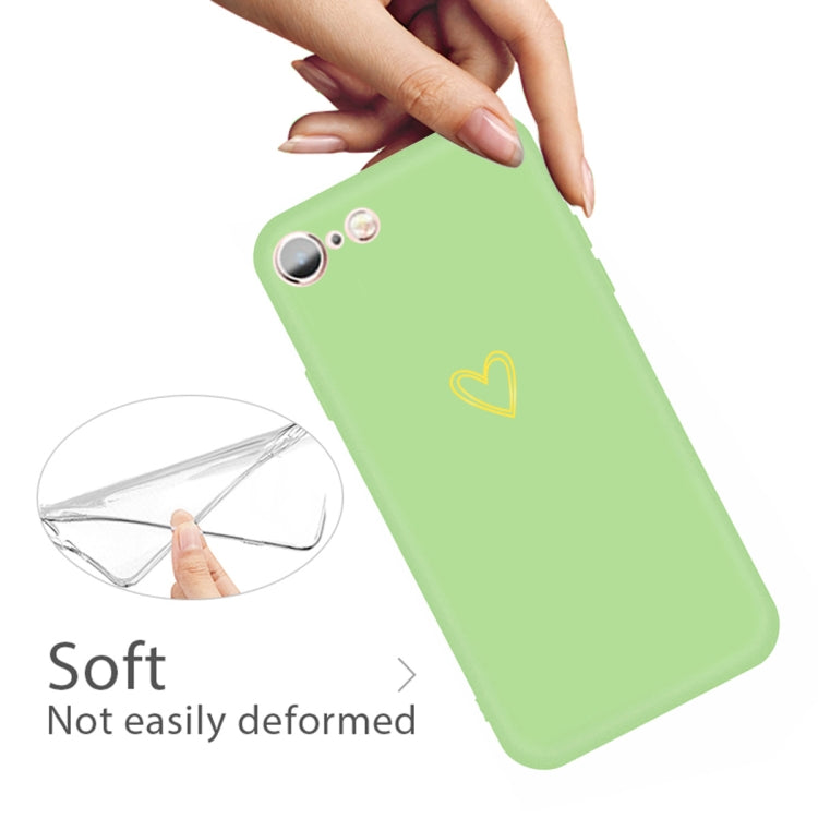 For iPhone 6s / 6 Golden Love-heart Pattern Colorful Frosted TPU Phone Protective Case