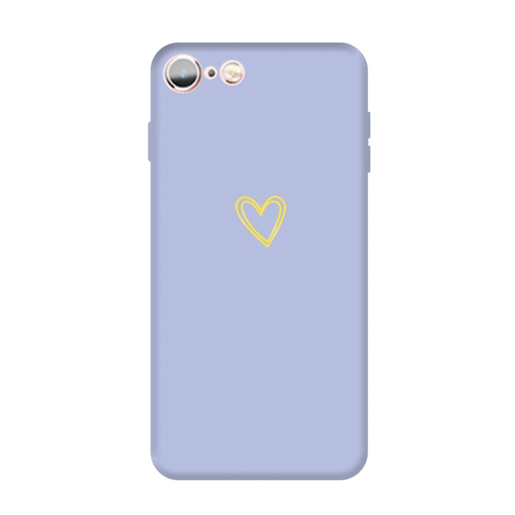 For iPhone 6s / 6 Golden Love-heart Pattern Colorful Frosted TPU Phone Protective Case