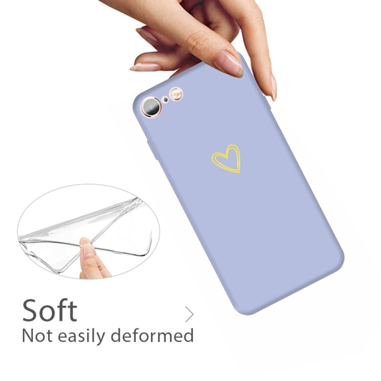 For iPhone 6s / 6 Golden Love-heart Pattern Colorful Frosted TPU Phone Protective Case