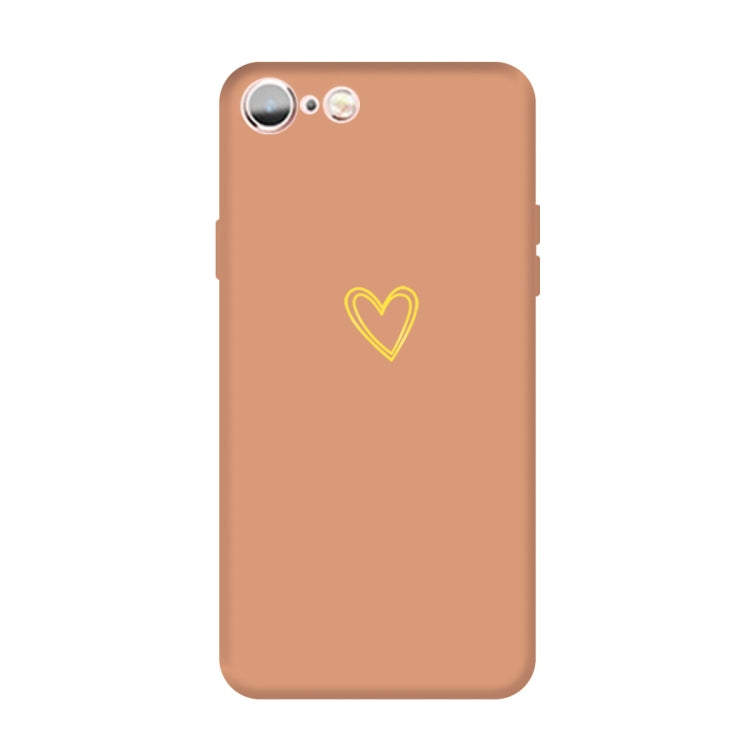 For iPhone 6s / 6 Golden Love-heart Pattern Colorful Frosted TPU Phone Protective Case
