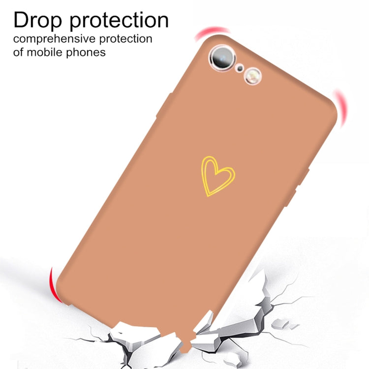 For iPhone 6s / 6 Golden Love-heart Pattern Colorful Frosted TPU Phone Protective Case