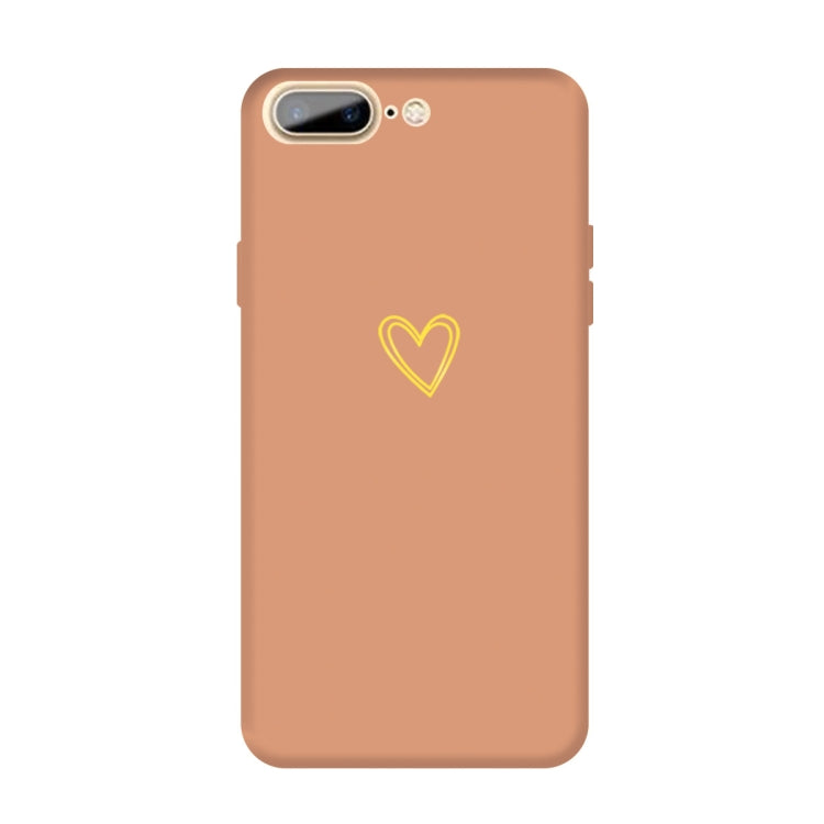 For iPhone 8 Plus / 7 Plus Golden Love-heart Pattern Colorful Frosted TPU Phone Protective Case