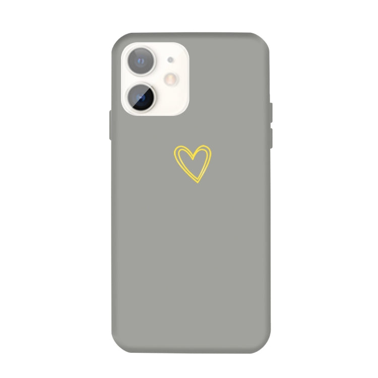 For iPhone 11 Golden Love-heart Pattern Colorful Frosted TPU Phone Protective Case