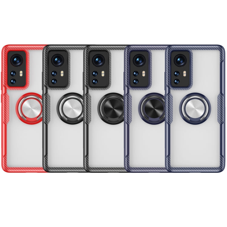 For Xiaomi 12 Transparent TPU + Acrylic Ring Holder Phone Case