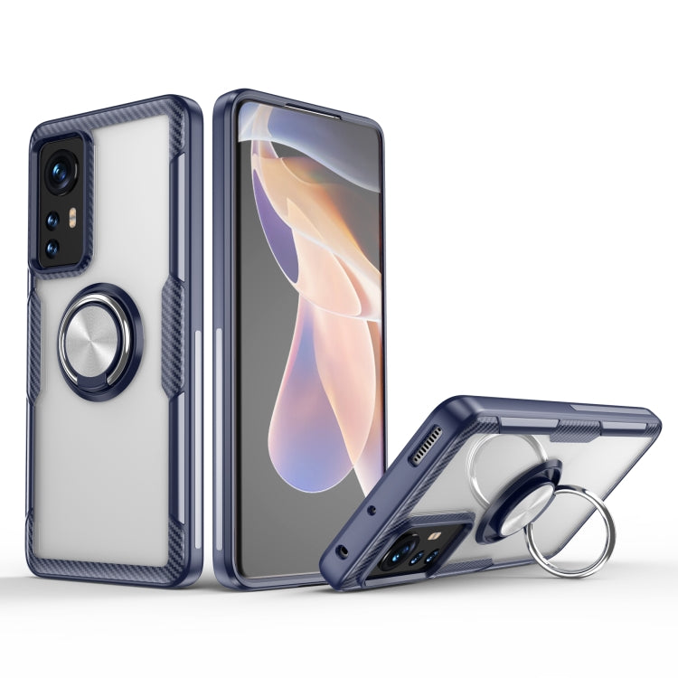 For Xiaomi 12 Transparent TPU + Acrylic Ring Holder Phone Case
