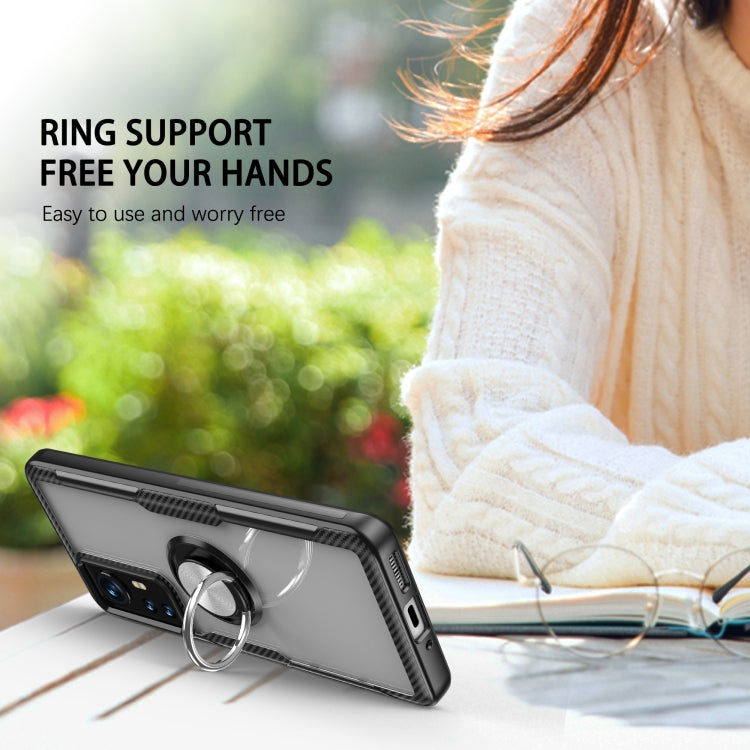 For Xiaomi 12 Transparent TPU + Acrylic Ring Holder Phone Case