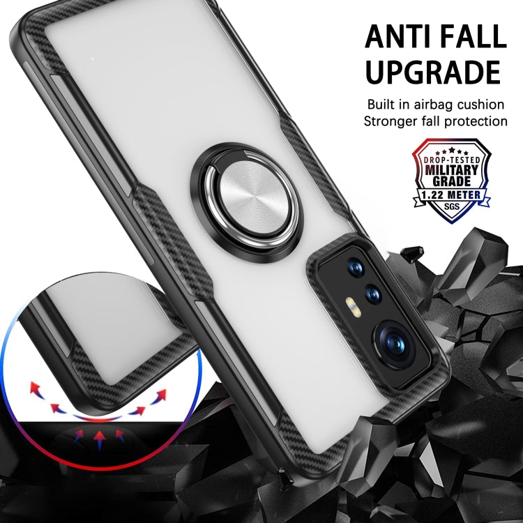 For Xiaomi 12 Transparent TPU + Acrylic Ring Holder Phone Case