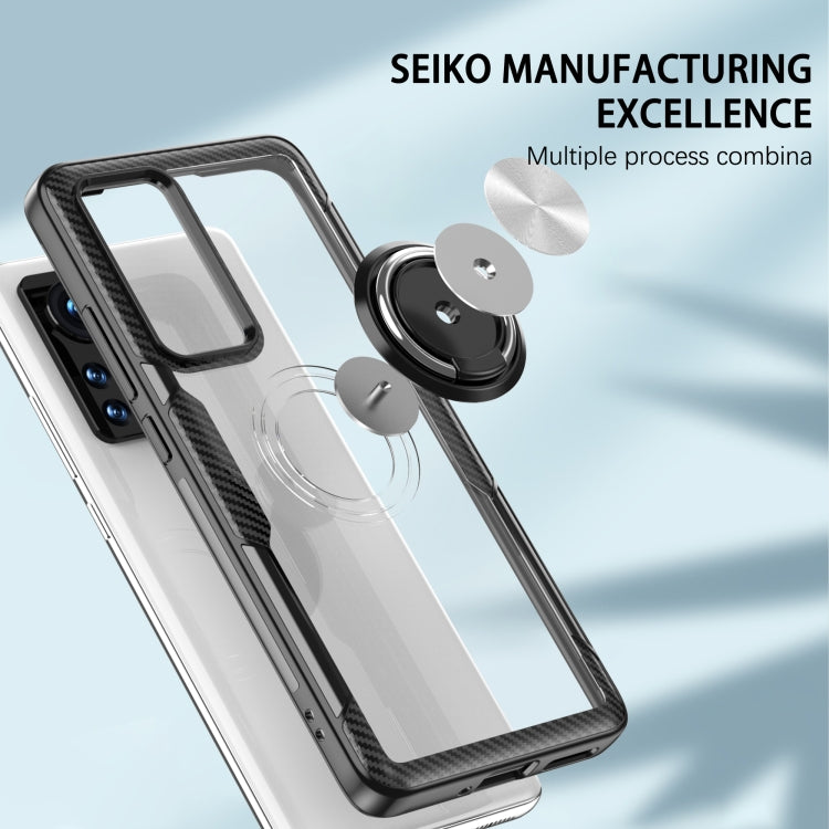 For Xiaomi 12 Transparent TPU + Acrylic Ring Holder Phone Case