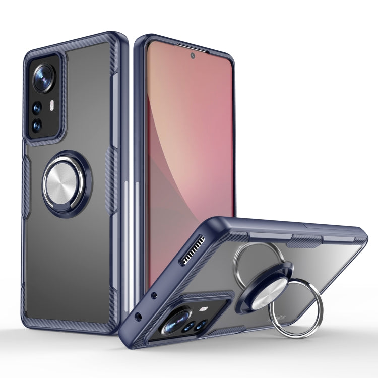 For Xiaomi 12 Pro Transparent TPU + Acrylic Ring Holder Phone Case