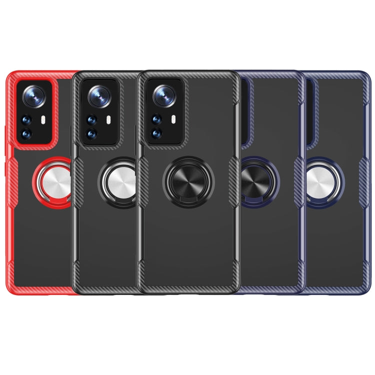 For Xiaomi 12 Pro Transparent TPU + Acrylic Ring Holder Phone Case