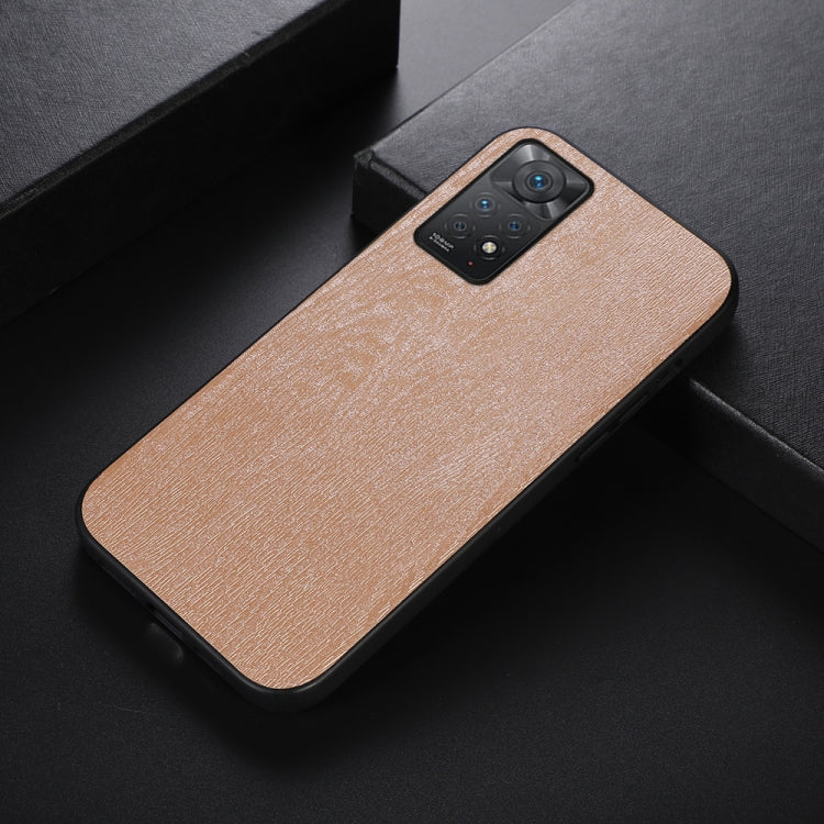 For Xiaomi Redmi Note 11 Pro Global Wood Texture PU Phone Case