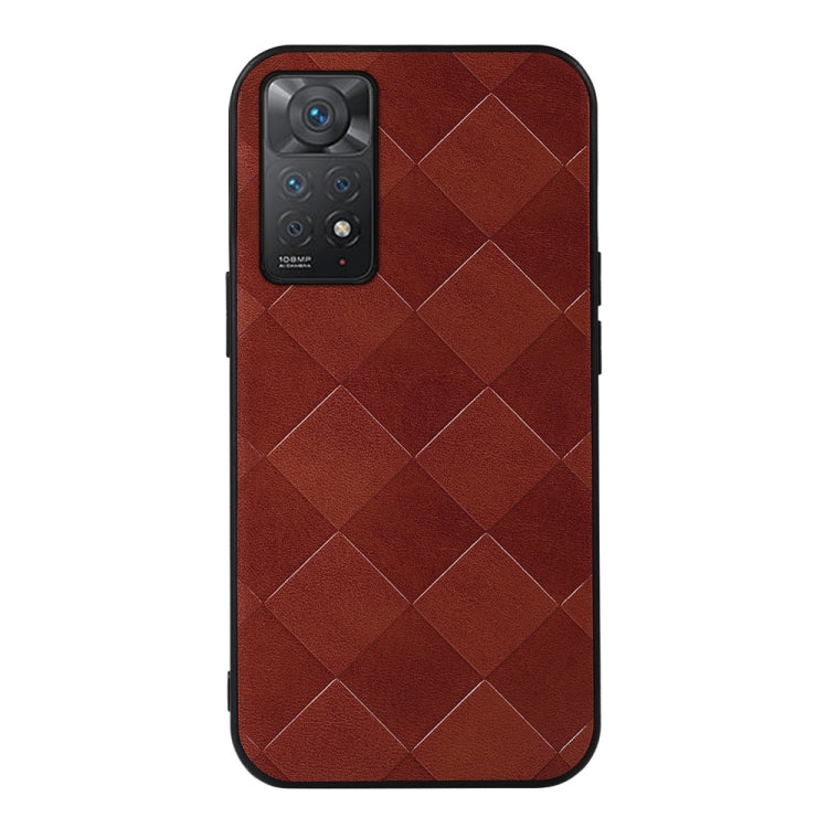 For Xiaomi Redmi Note 11 Pro Global Weave Plaid PU Phone Case