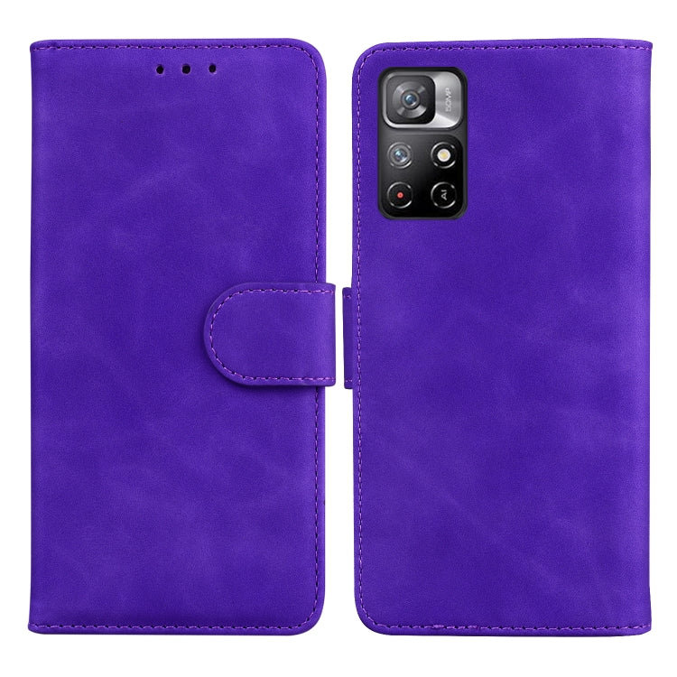For Xiaomi Redmi Note 11 Skin Feel Pure Color Flip Leather Phone Case
