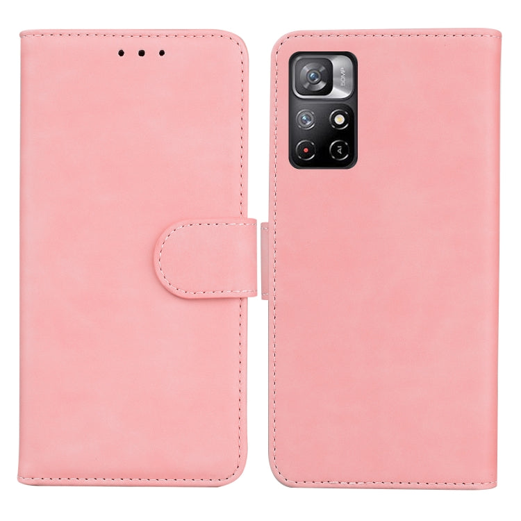 For Xiaomi Redmi Note 11 Skin Feel Pure Color Flip Leather Phone Case