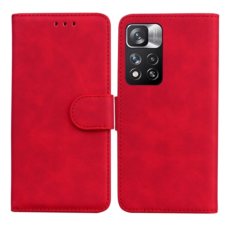 For Xiaomi Redmi Note 11 Pro / Note 11 Pro+ 5G Skin Feel Pure Color Flip Leather Phone Case