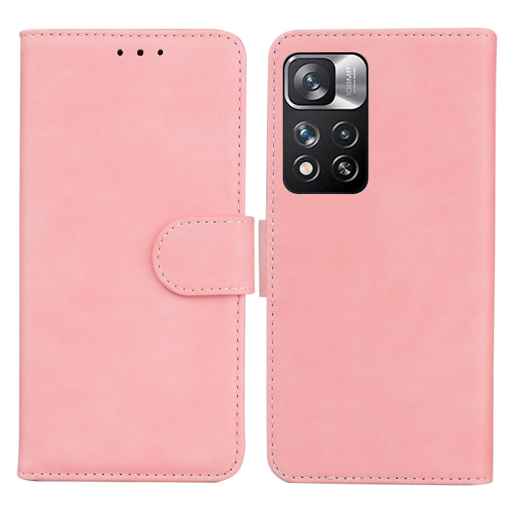 For Xiaomi Redmi Note 11 Pro / Note 11 Pro+ 5G Skin Feel Pure Color Flip Leather Phone Case