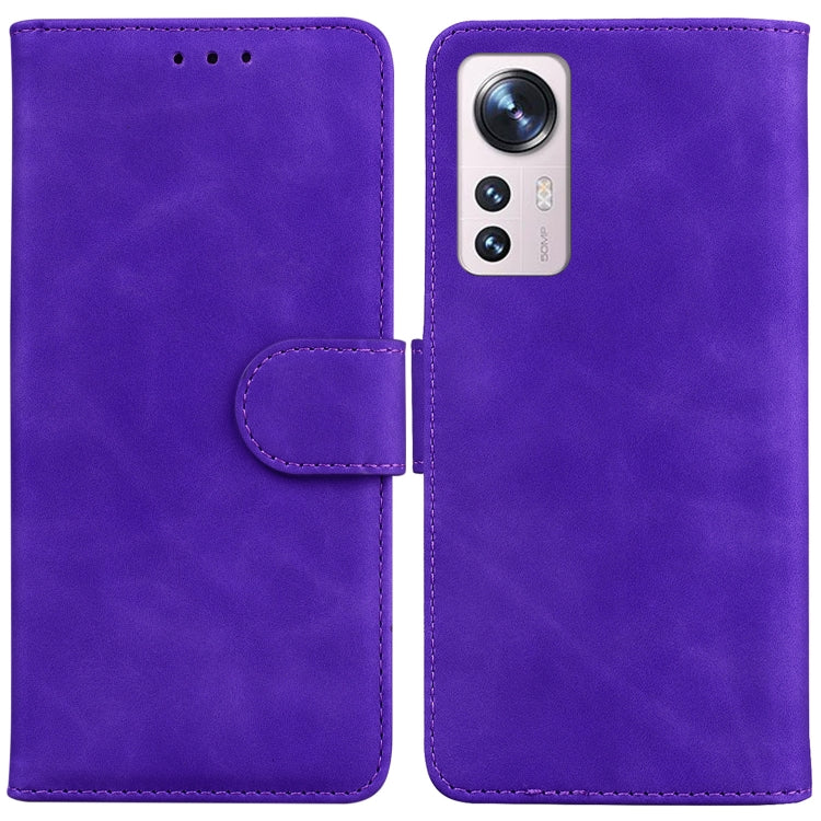 For Xiaomi 12 / 12X Skin Feel Pure Color Flip Leather Phone Case